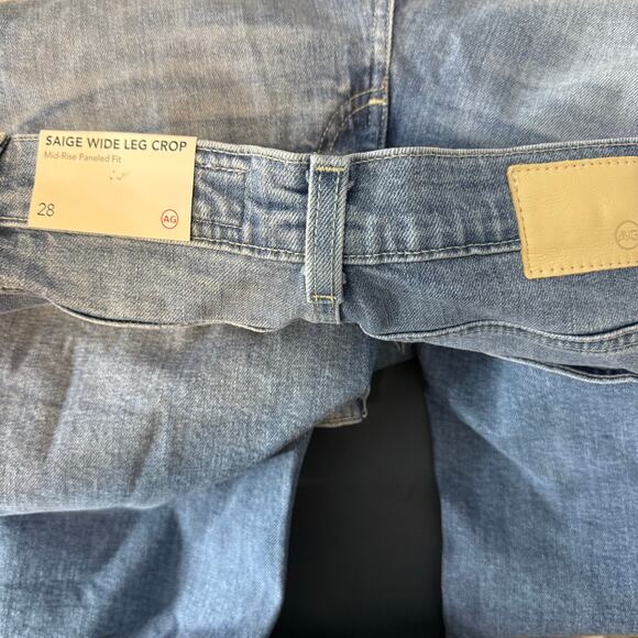 AG Saige Wide Leg Crop With Panel Mid-Rise Paneled Fit In Rosarito, 28 - Picture 5 of 7